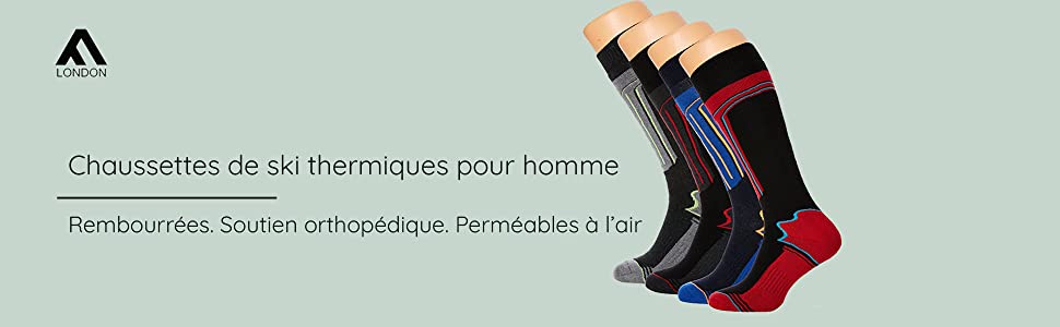 FM London Chaussettes de ski thermiques pour homme