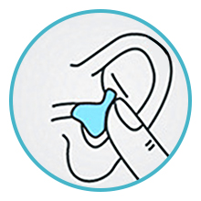 Insérez le bouchon d'oreille sphérique dans votre conduit auditif.