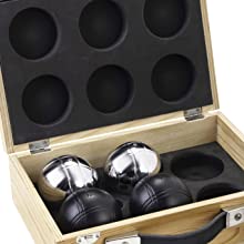 intérieur du coffret de boules