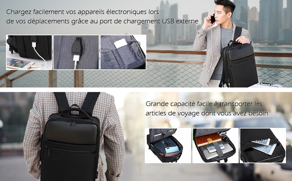 Xnuoyo sac à dos pour ordinateur portable 15.6in