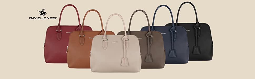 David Jones - Sac à Main Femme Bugatti - Cabas Fourre-Tout Cuir PU - Sac Multi Poche Plusieurs 