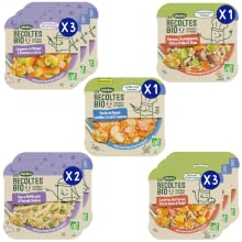 Les Récoltes Bio - 10 petits plats pour bébé - Dès 12 Mois - 5 recettes - 230g (Pack de 10)