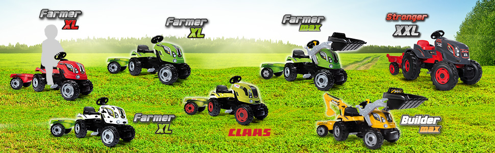 Smoby Tracteur Farmer Stronger Buildex Max Remorque Tracteurs Enfants