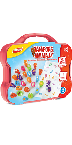 Coffret Tampons Animaux Joustra - Tampons enfant - Activité créative enfant