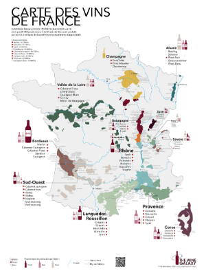 Carte des vins de France - poster sur le vin France