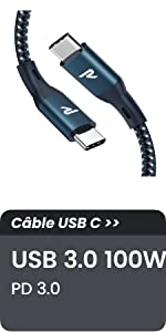 CABLE USB C vers USB C