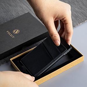 VULKIT portefeuilles et porte-cartes homme anti rfid porte carte bancaire femme avec poche billets