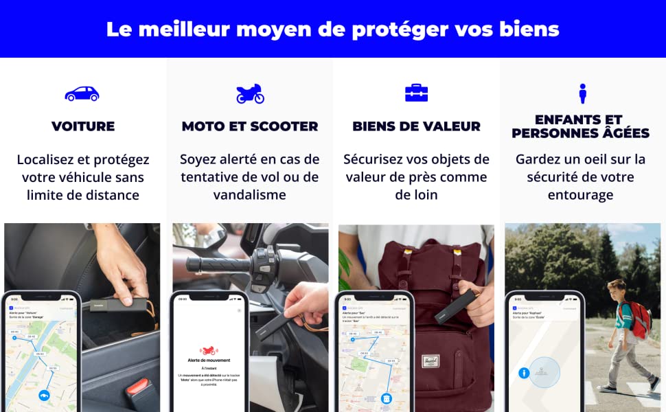 tracker gps pour voiture moto scooter biens de valeur enfants et personnes âgées