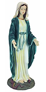 Design Toscano Vierge Marie, Sainte Mère de l'Immaculée Conception Statue Religieuse de Jardin