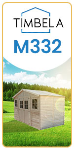 tall slim small wood garden shed pine spruce natural colour color 418 x 220 cm 8 m² m332