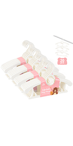 20pcs Cintre Enfant Extensibles Porte-Manteau Bébés