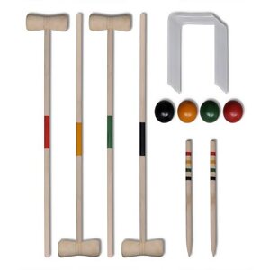 vidaXL Ensemble de croquet en bois pour 4 joueurs