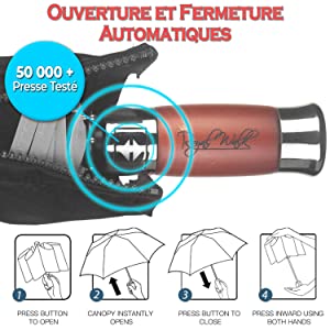 Parapluie OUVERTURE & FERMETURE AUTOMATIQUES