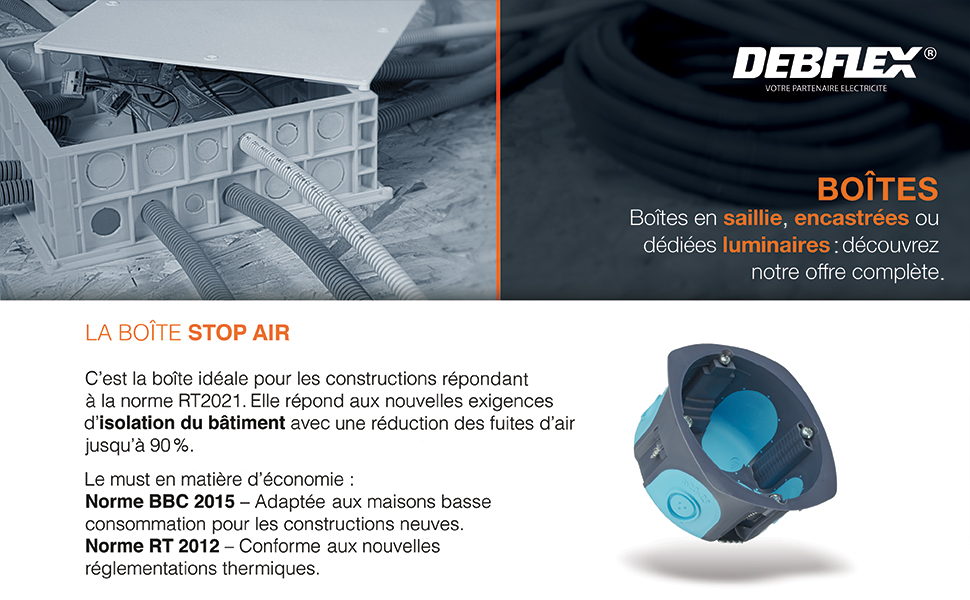 Boite de Dérivation Encastrée, Debflex ,STOPAIR