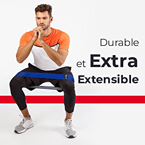 Fabric resistance bands for legs and glutes workout by man