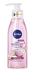 NIVEA Huile Démaquillante Nourrissante Visage & Yeux Macadamia Naturelle Soin Visage Femme sèche pea