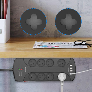 Multiprise Parasurtenseur Parafoudre,Bloc Multiprise avec 8 Prises Electrique et 4 Ports USB