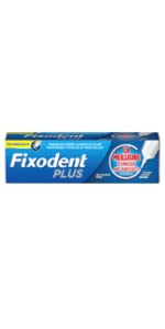 fixodent, plus, particules