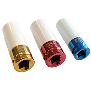 R Set de 3 Douilles Impact (17-19-21 mm) pour Clé à Choc 1/2". Coffret Embouts de Serrage pour 