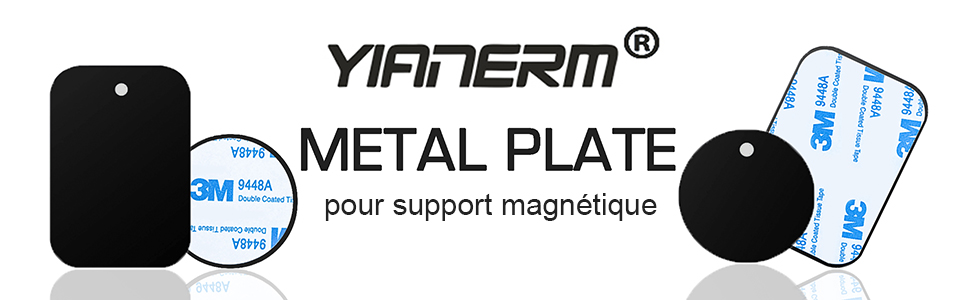 YIANERM Kits de remplacement de plaque métallique pour support de téléphone portable magnétique