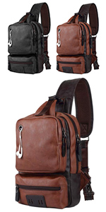 mens leather chest bag