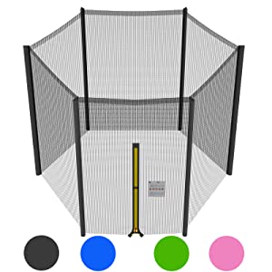 NONMON 6ft 8ft 10ft 12ft 13ft 14ft Replacement Safety Enclosure Net Netting for 6 Poles Trampoline