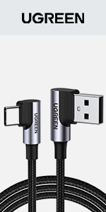 UGREEN Câble USB C Coudé 90 Degrés Charge Rapide 3A