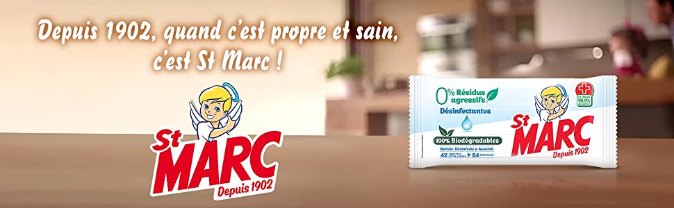 St Marc Lingettes 0% Résidus agressifs désinfectantes