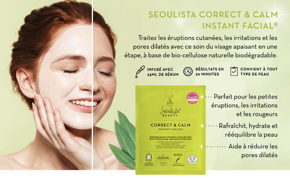 Seoulista Beauty Correct and calm facial face skin sheet mask