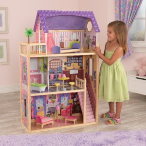 KidKraft Kayla Dollhouse, Dolls House, Girl playing with dolls house, wooden dollhouse