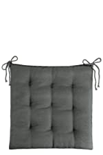 Coussin de chaise gris.