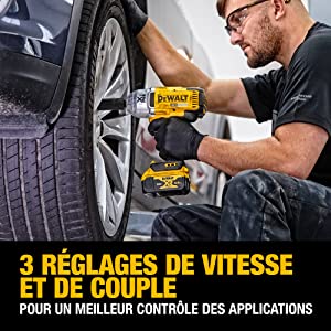 3 réglages de vitesse et de couple