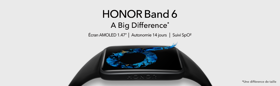 HONOR Band 6 avec écran AMOLED 1.47" et autonomie de 14 jours