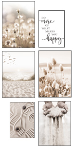 Pampas Gras, citations de motivation en bois pour la plage, les mouettes, le sable, le sépia, beige 