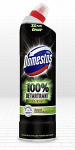 Domestos Gel Nettoyant WC 100 % Détartrant 750 ml, élimine les microbes et même sous la ligne d'eau