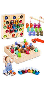 Jouets en Bois Jeu de pêche