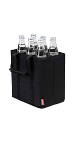 bottle-bag, tasche für flaschen Flaschentasche Flaschen schwarz bag carrier Dosentasche Weintasche B