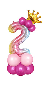 32" Pink Gradient Crown Number Balloon