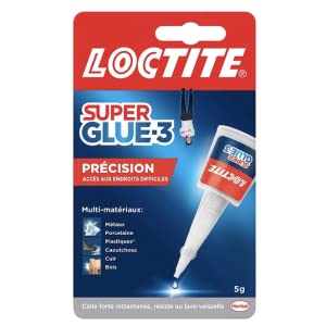 loctite super glue colle forte epoxy glu réparer objets coller métal liquide transparente blanche