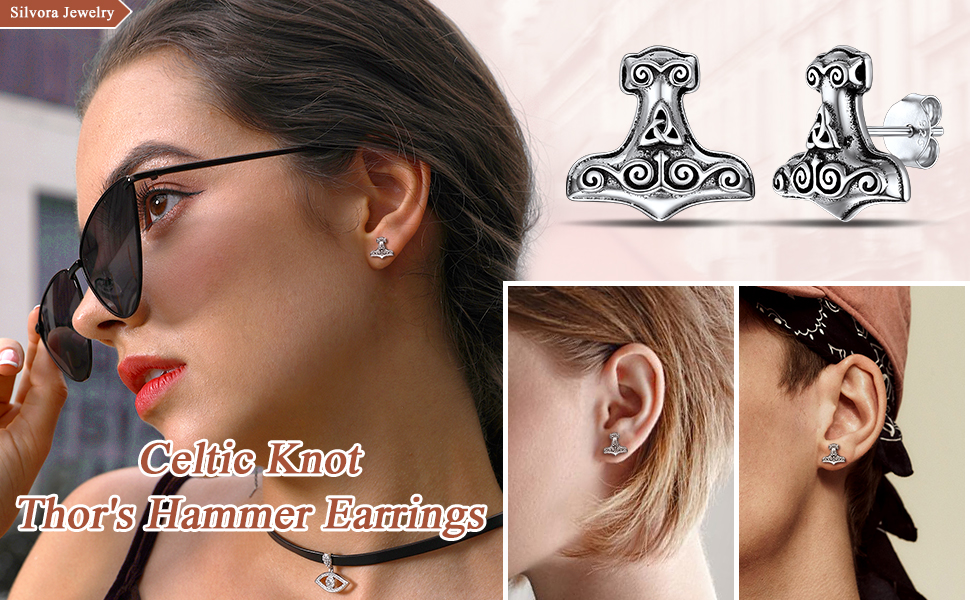 Boucles d'oreilles marteau de Thor