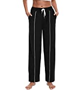 Sykooria Pantalon de Sport Femme en Coton Pant Long Coupe Droite pour Jogging Fitness Promenade V...