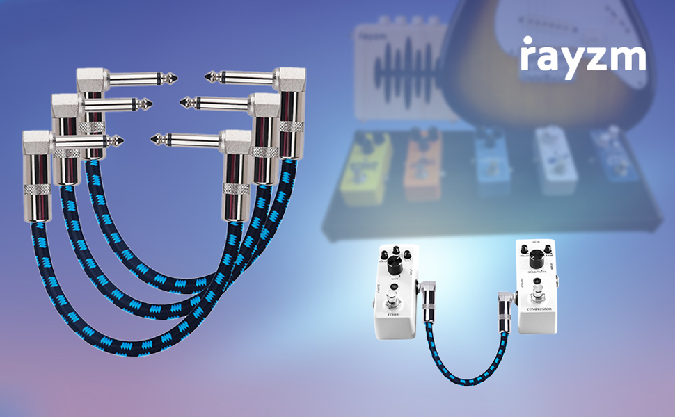 guitar patch cable, flat guitar pedal cable, guitar effect cables, pedalboard cables