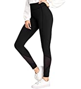 Sykooria Pantalon de Legging Femme Taille Haute Pantalon Elastique avec Poche pour Sport Yoga Jog...