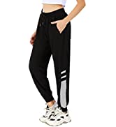 Sykooria Pantalon de Sport Femme Coton Jogging Femme Casual avec Cordon de Serrage et Poches pour...