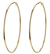 PROSTEEL 1/3Paires Boucles d'Oreilles Créoles pour Femme Fille Grands Anneaux 30/40/50/60/70/100M...