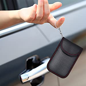 étui pochette anti blocage bloque bloqueur rfid signal onde clé clef élécommande clé voiture 