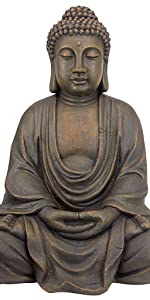 Design Toscano Bouddha Méditatif du Grand Temple Statue de Jardin, Moyen 66 cm, polyrésine