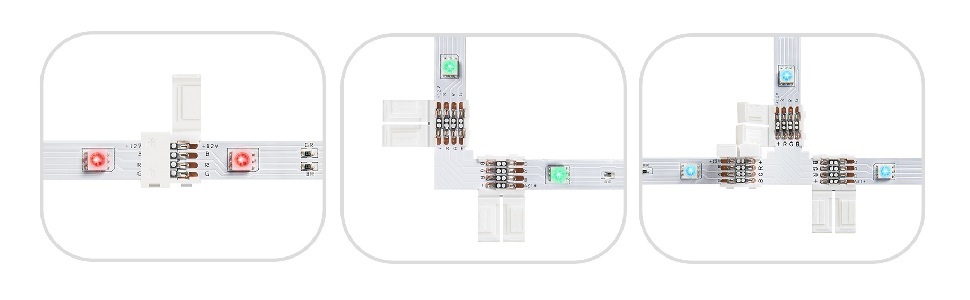 Connecteurs pour bande LED 4 broches 10 mm