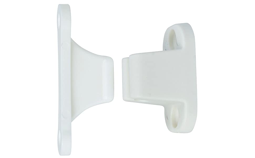 Lot de 1 loquet de porte de caravane en plastique rigide blanc avec espacement de 35 mm + 48 mm