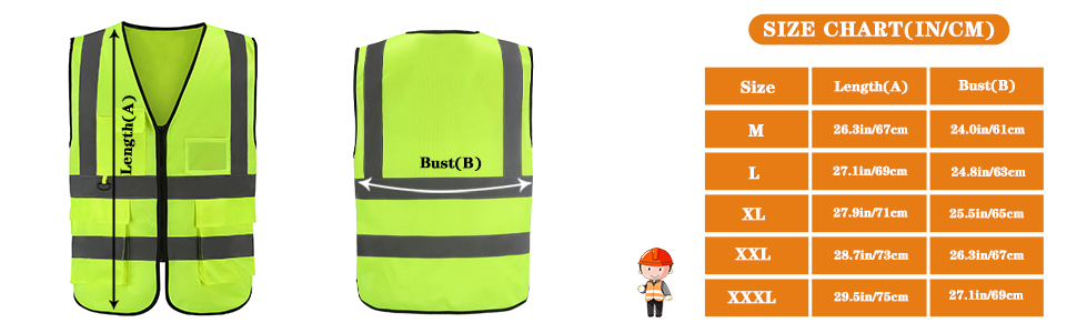 gilet de securite Taille